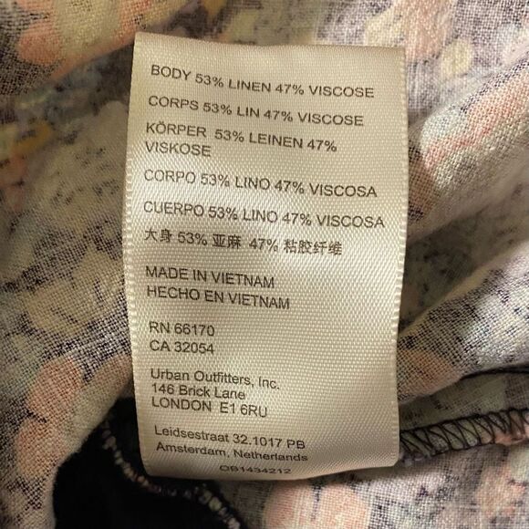 Free People Show Me Love Linen Blend Tie Front Puff Sleeve Floral Print Romper | - Picture 6 of 7